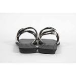 Rasteira Feminina Tres tiras Preto Cristal Ref. 09401.09941