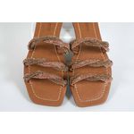 Rasteira Feminina Tres tiras Gold Pêssego Ref. 09401.09941