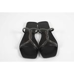 Rasteira Feminina Alça Trançada Preto Crsital REF. 0949.09431