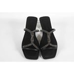 Rasteira Feminina Alça Trançada Preto Crsital REF. 0949.09431