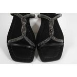Rasteira Feminina Alça Trançada Preto Crsital REF. 0949.09431