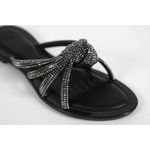 Rasteira Feminina Nó de Tiras Onix Preto Ref. 09111.09951