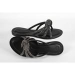 Rasteira Feminina Nó de Tiras Onix Preto Ref. 09111.09951