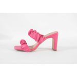 Tamanco Couro Salto Mestiços Alças Rosa Shock Ref. 09751.09422