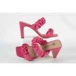Tamanco Couro Salto Mestiços Alças Rosa Shock Ref. 09751.09422