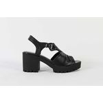  Sandalia de Couro Tratorada Preto Ref. 09612.09903