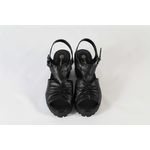  Sandalia de Couro Tratorada Preto Ref. 09612.09903