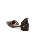 Scarpin salto baixo couro Le Mans Chocolate