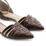 Sapatilha Bico Fino Couro Eze Chocolate