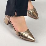 Scarpin Salto Médio Couro Clamart Prata Velho