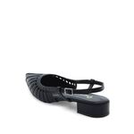 Scarpin Salto Baixo Couro Mende Preto Cristal