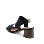 Sandália Salto Médio Neoprene Douceur Preta 