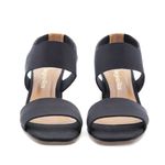 Sandália Salto Médio Neoprene Douceur Preta 