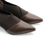 Bota Bico Fino Couro Eiffel Chocolate