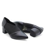 Bota Bico Fino Couro Eiffel Preta