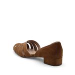 Peep Toe Baixa Couro Nobuck Lagrasse Carmel