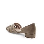 Peep Toe Baixa Couro Nobuck Lagrasse Taupe