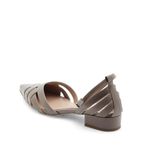 Scarpin salto baixo couro Le Mans Taupe