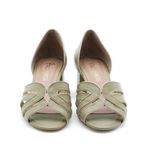 Peep Toe Média Couro Limoux Erva Doce e Off
