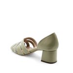 Peep Toe Média Couro Limoux Erva Doce e Off