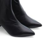 Bota Bico Fino Couro Louvre Preta