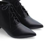 Bota Bico Fino Couro Marseille Preta