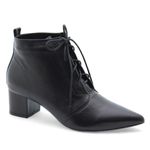 Bota Bico Fino Couro Marseille Preta
