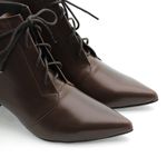 Bota Bico Fino Couro Marseille Chocolate