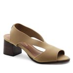 Sandália Salto Médio Neoprene Nuage Camel