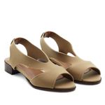 Sandália Salto Baixo Neoprene Nuage Camel