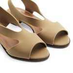 Sandália Salto Baixo Neoprene Nuage Camel