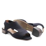 Sandália Salto Baixo Neoprene Léger Preta