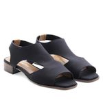Sandália Salto Baixo Neoprene Léger Preta