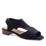 Sandália Salto Baixo Neoprene Léger Preta