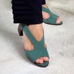 Sandália Salto Médio Neoprene Nuage Verde