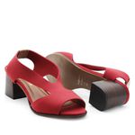 Sandália Salto Médio Neoprene Nuage Vermelha