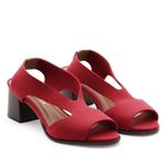 Sandália Salto Médio Neoprene Nuage Vermelha