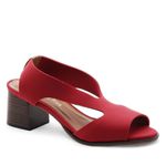 Sandália Salto Médio Neoprene Nuage Vermelha