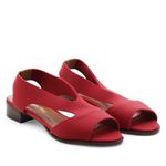 Sandália Salto Baixo Neoprene Nuage Vermelha