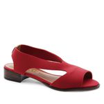 Sandália Salto Baixo Neoprene Nuage Vermelha