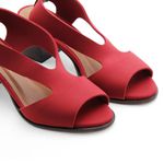 Sandália Salto Médio Neoprene Nuage Vermelha