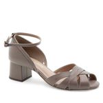 Peep Toe Média Couro Sena Taupe
