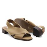 Sandália Salto Baixo Neoprene Serein Camel