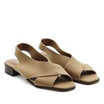Sandália Salto Baixo Neoprene Serein Camel