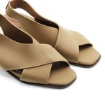 Sandália Salto Baixo Neoprene Serein Camel