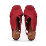 Sandália Salto Baixo Neoprene Serein Vermelha