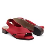 Sandália Salto Baixo Neoprene Serein Vermelha