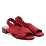 Sandália Salto Baixo Neoprene Serein Vermelha