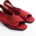 Sandália Salto Baixo Neoprene Serein Vermelha