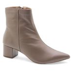 Bota Bico Fino Couro Louvre Taupe
